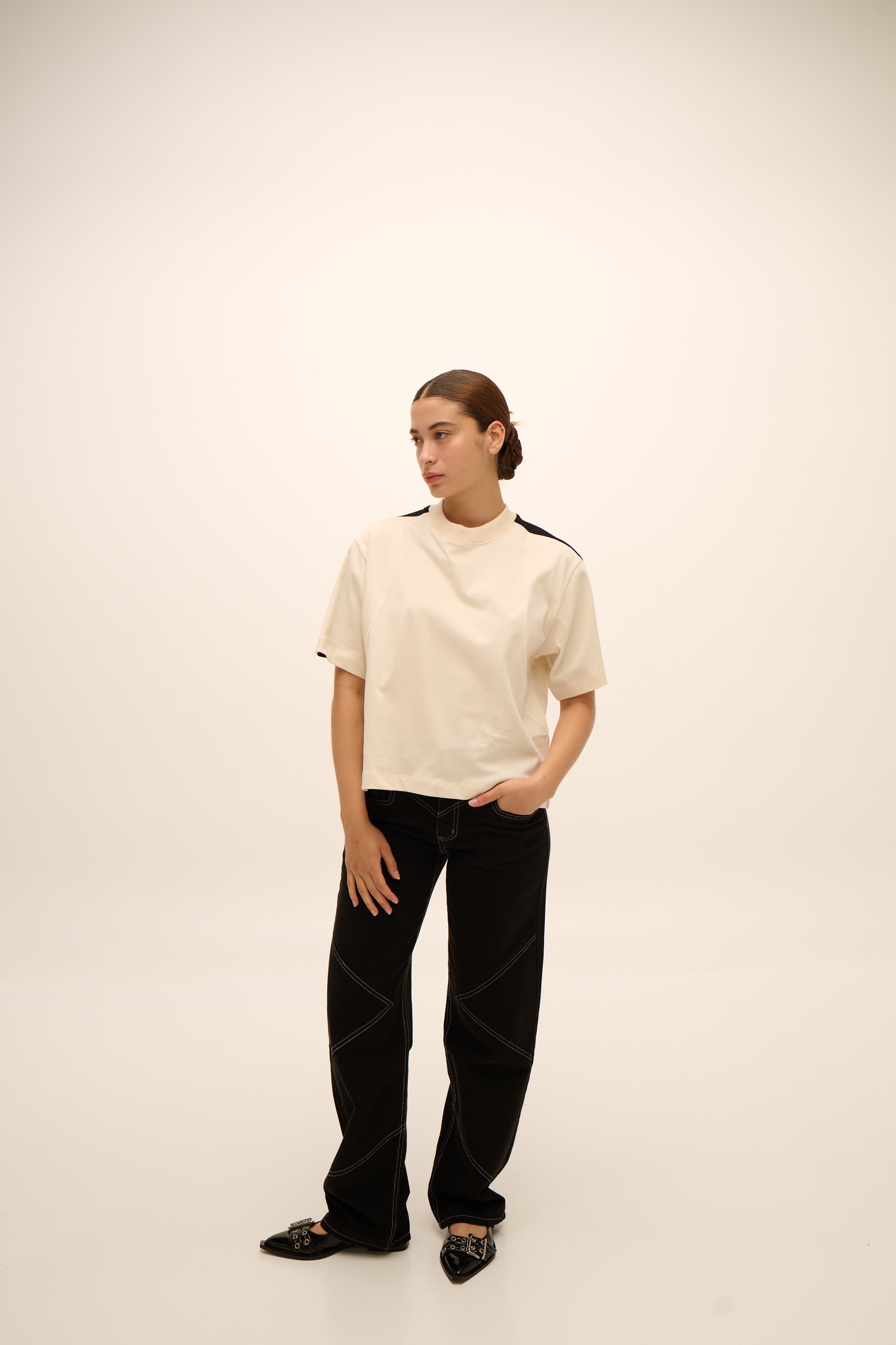 My Boyfriend's Tee in Bone & Black