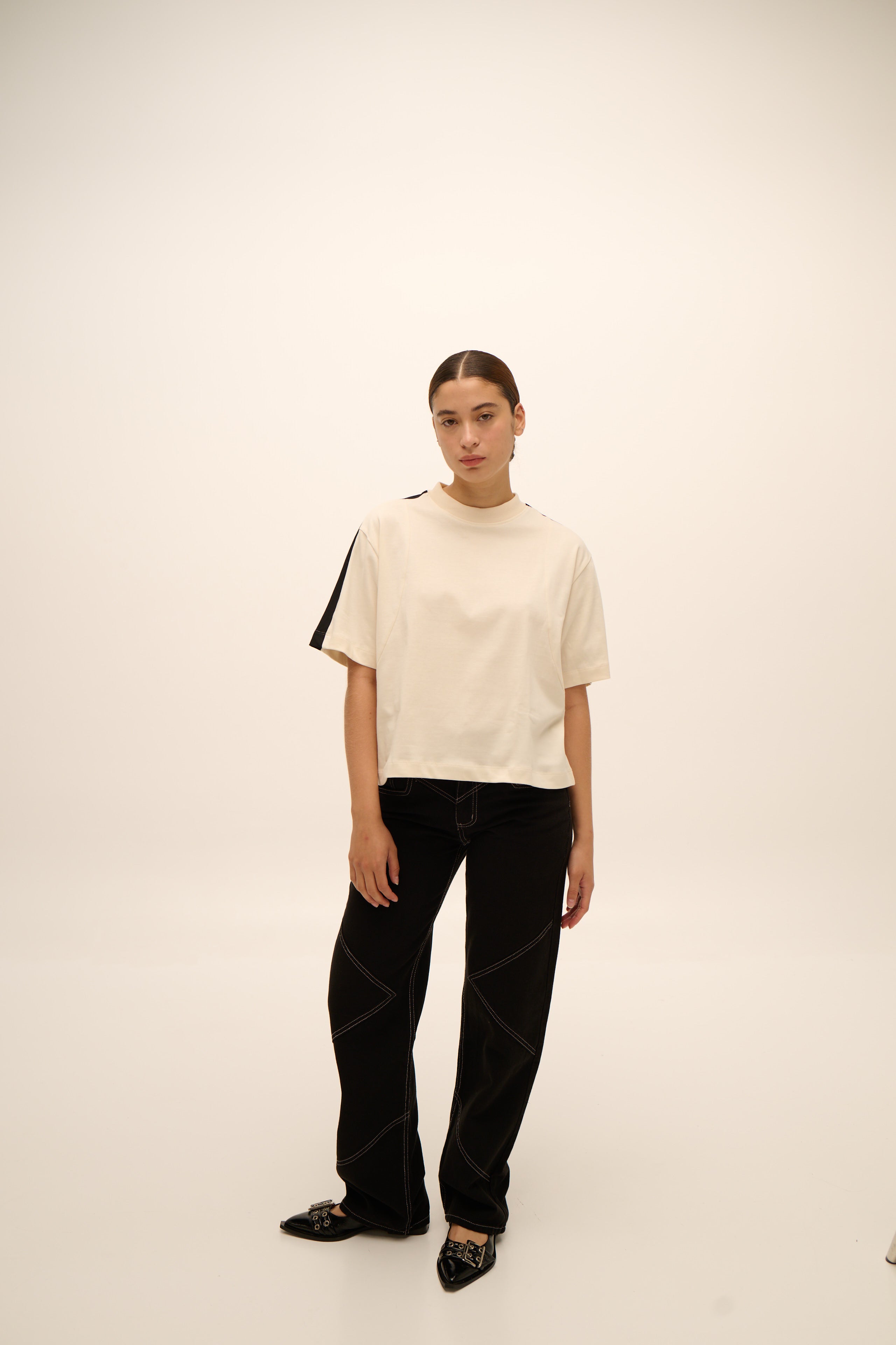 My Boyfriend's Tee in Bone & Black