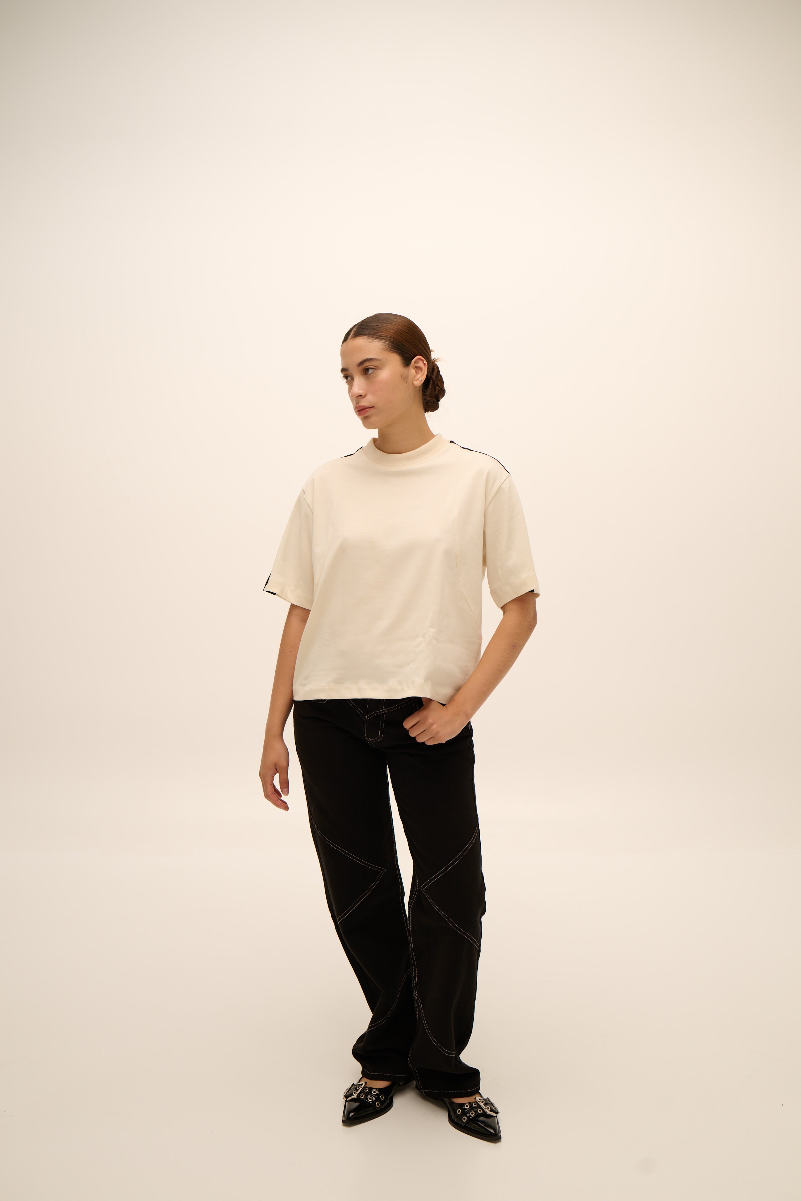 My Boyfriend's Tee in Bone & Black