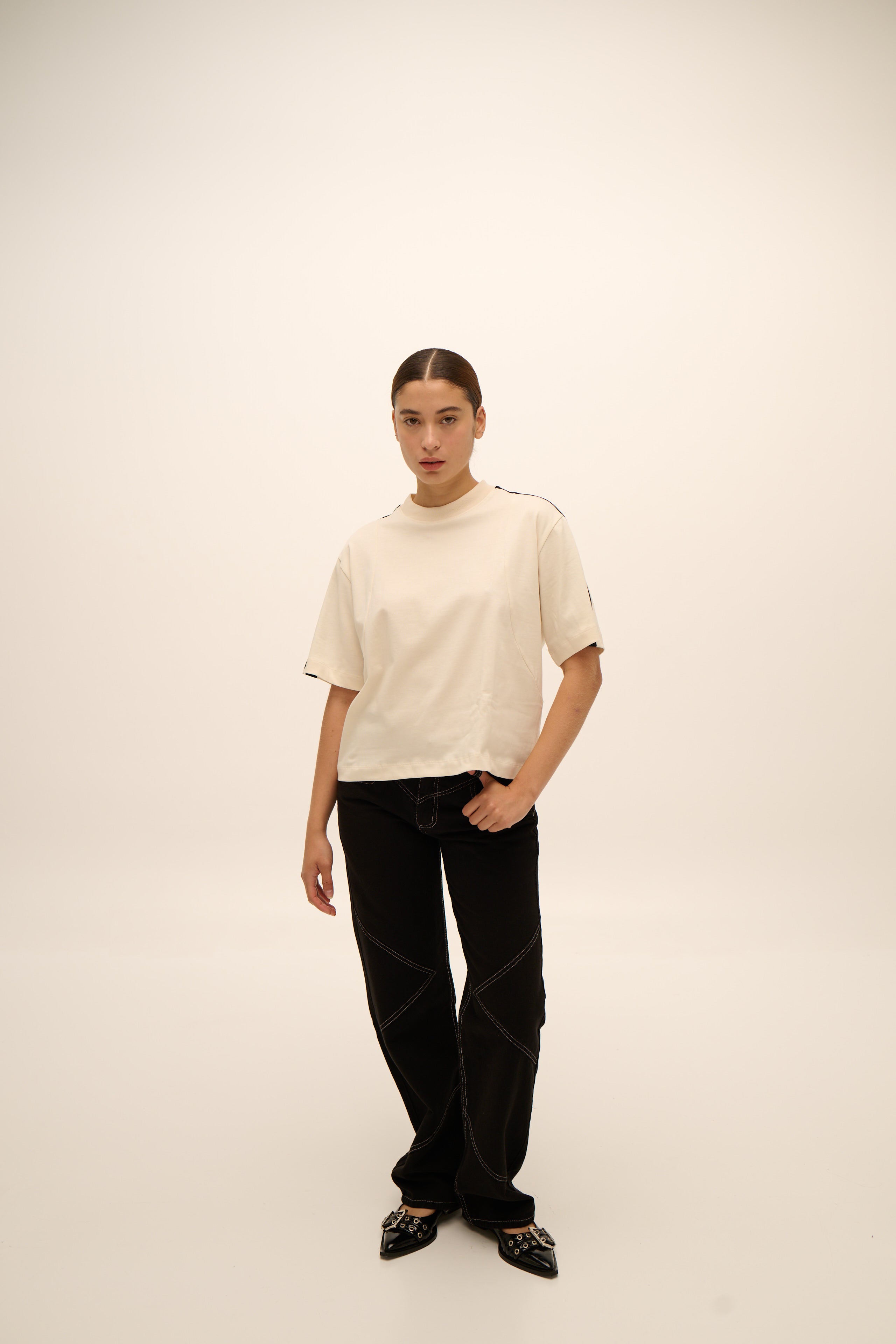 My Boyfriend's Tee in Bone & Black