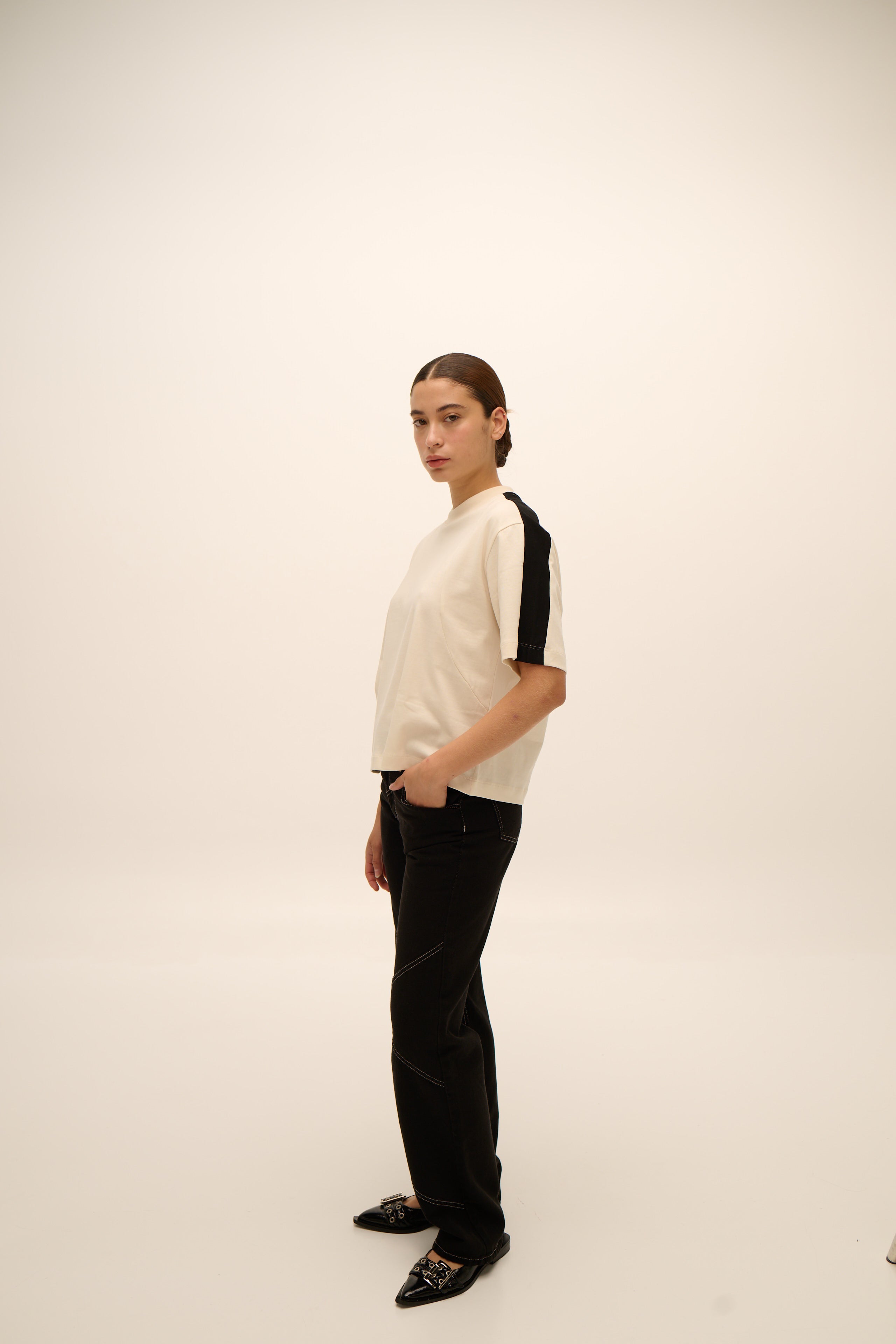 My Boyfriend's Tee in Bone & Black