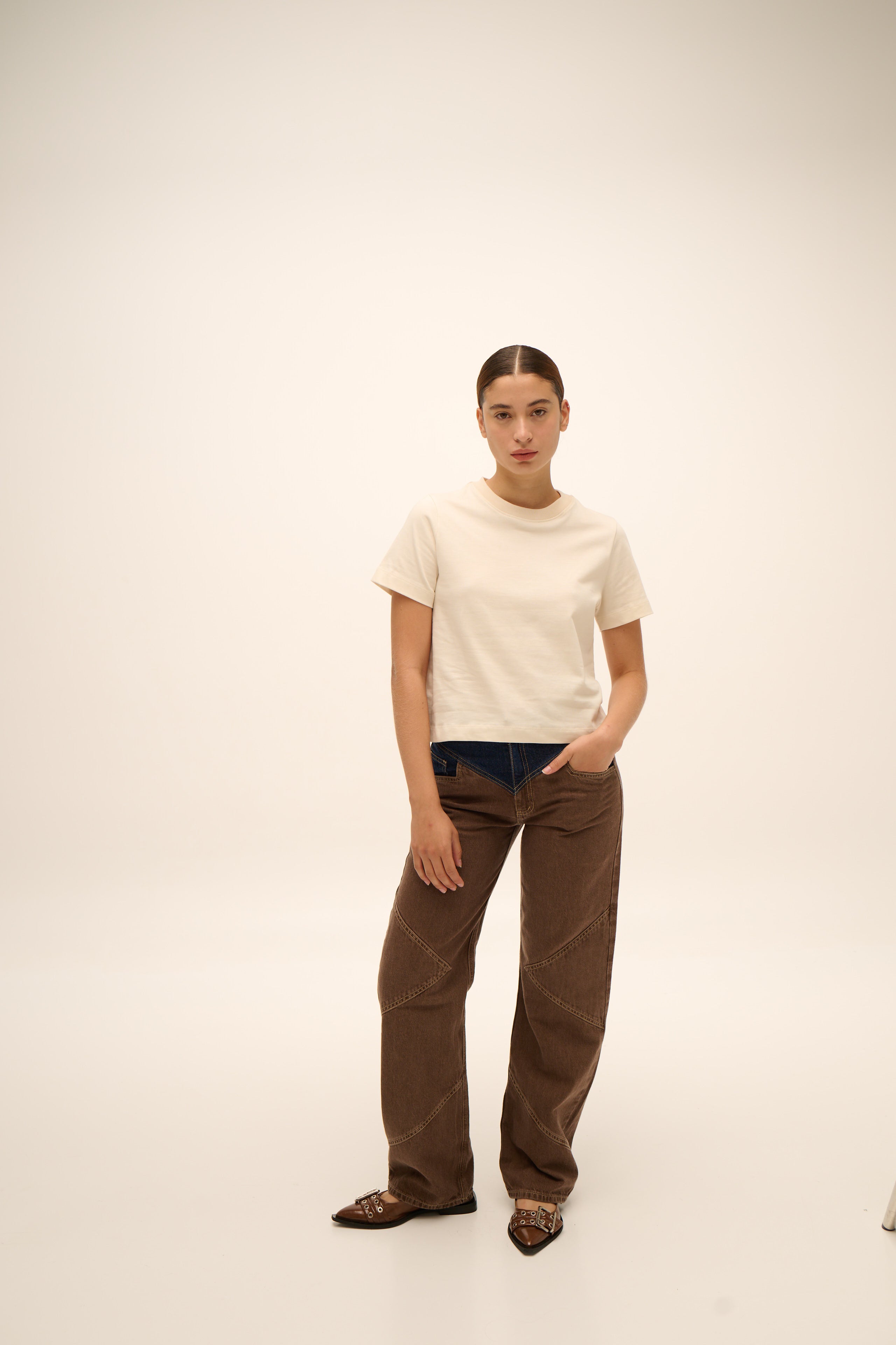 Cowgirl Jean in Brown & Blue