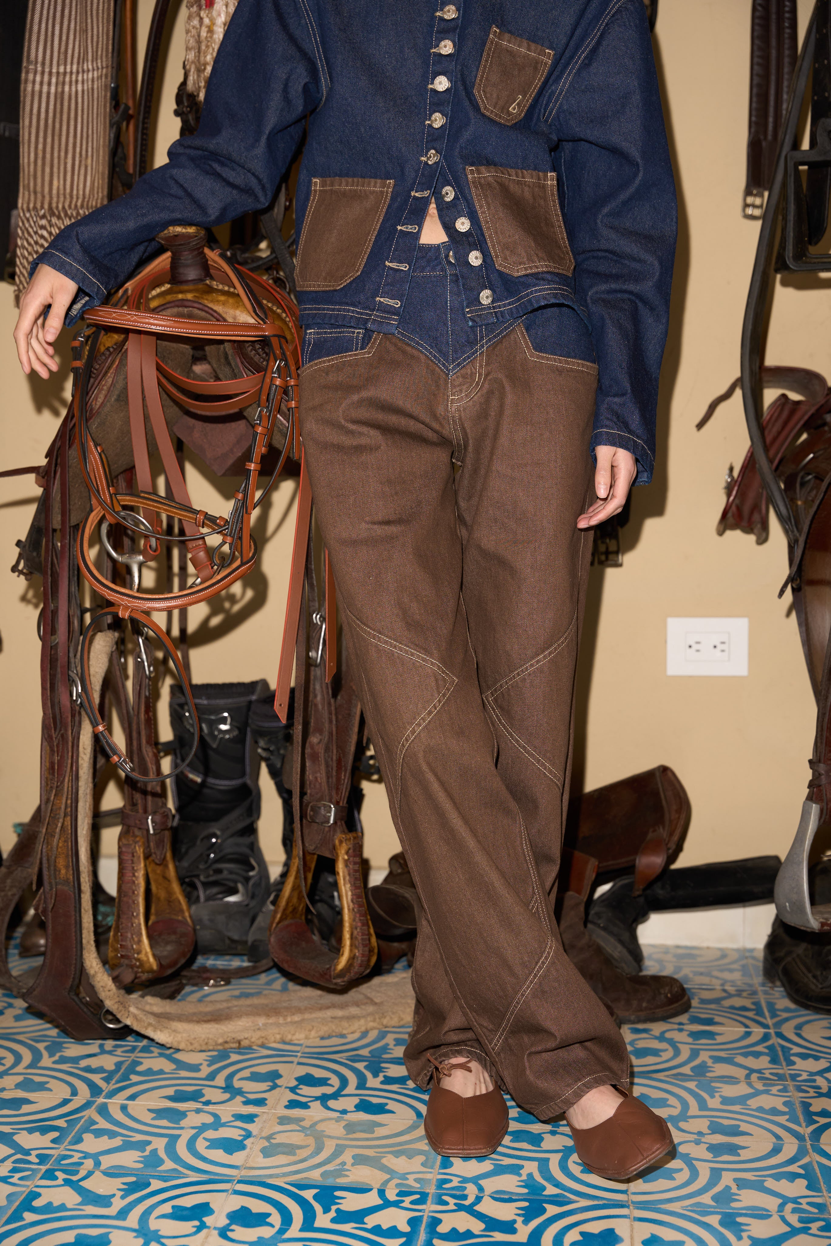 CHRONO JEANS - BROWN & BLUE
