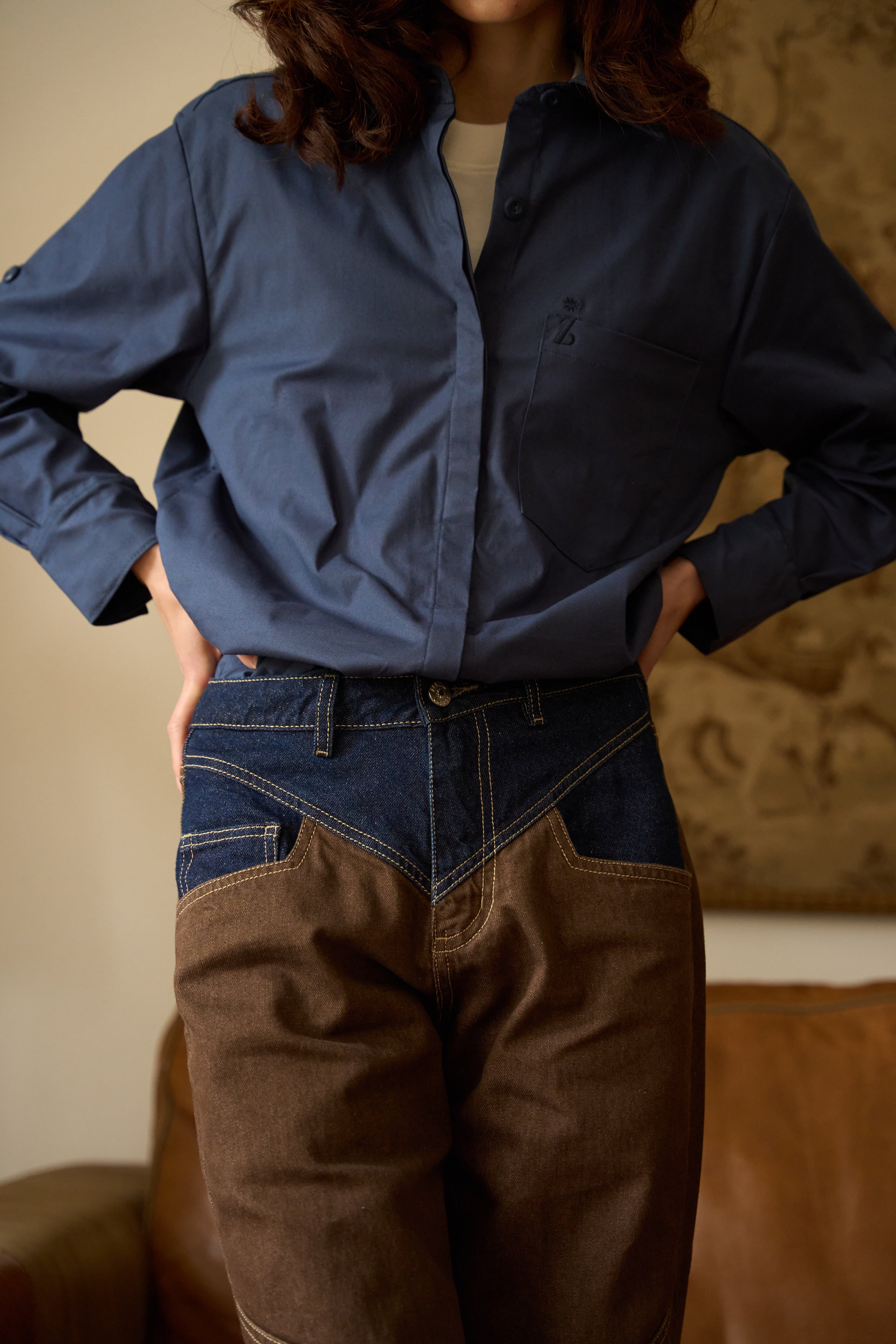 CHRONO JEANS - BROWN & BLUE