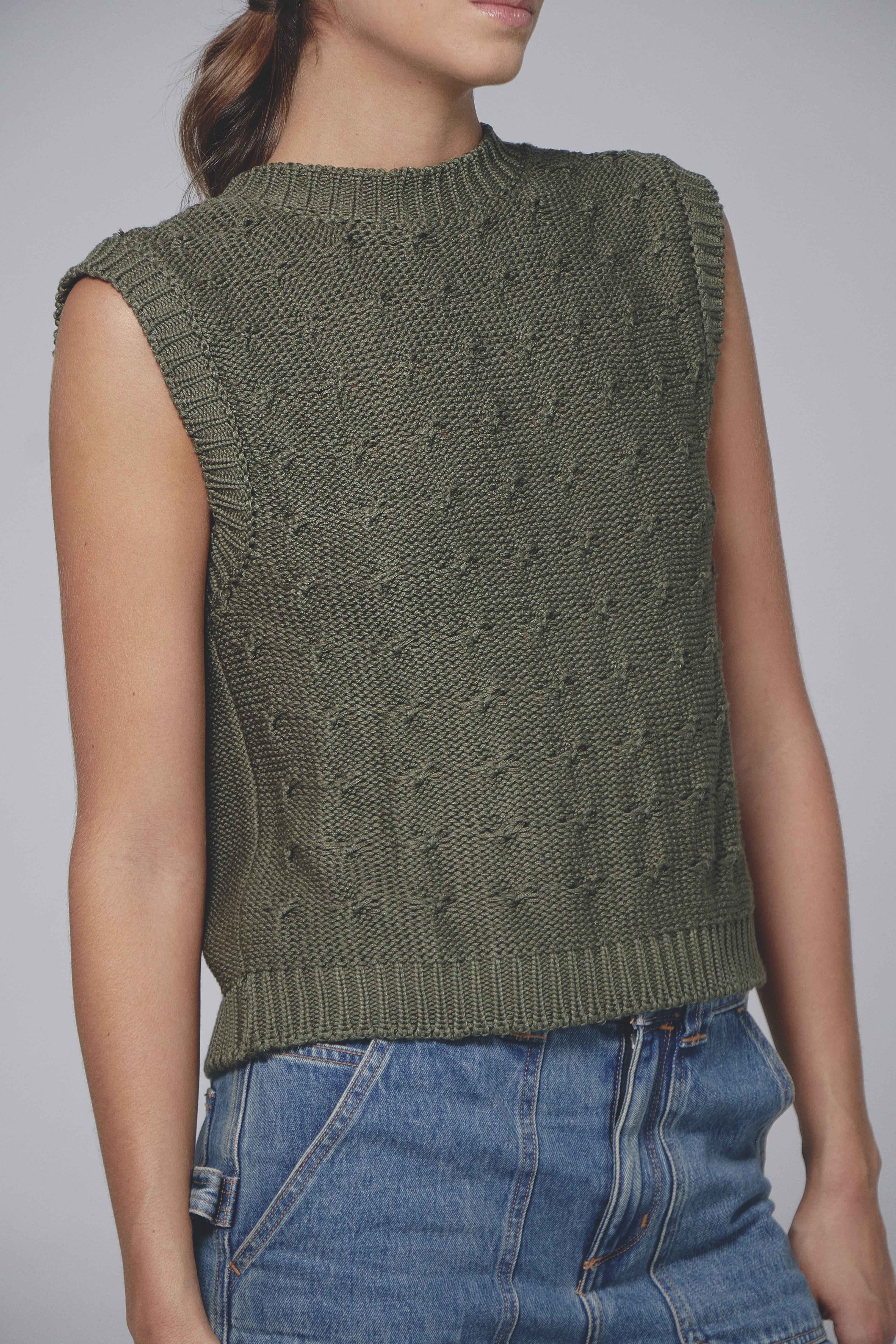 TIED BACK KNIT - VINEYARD GREEN