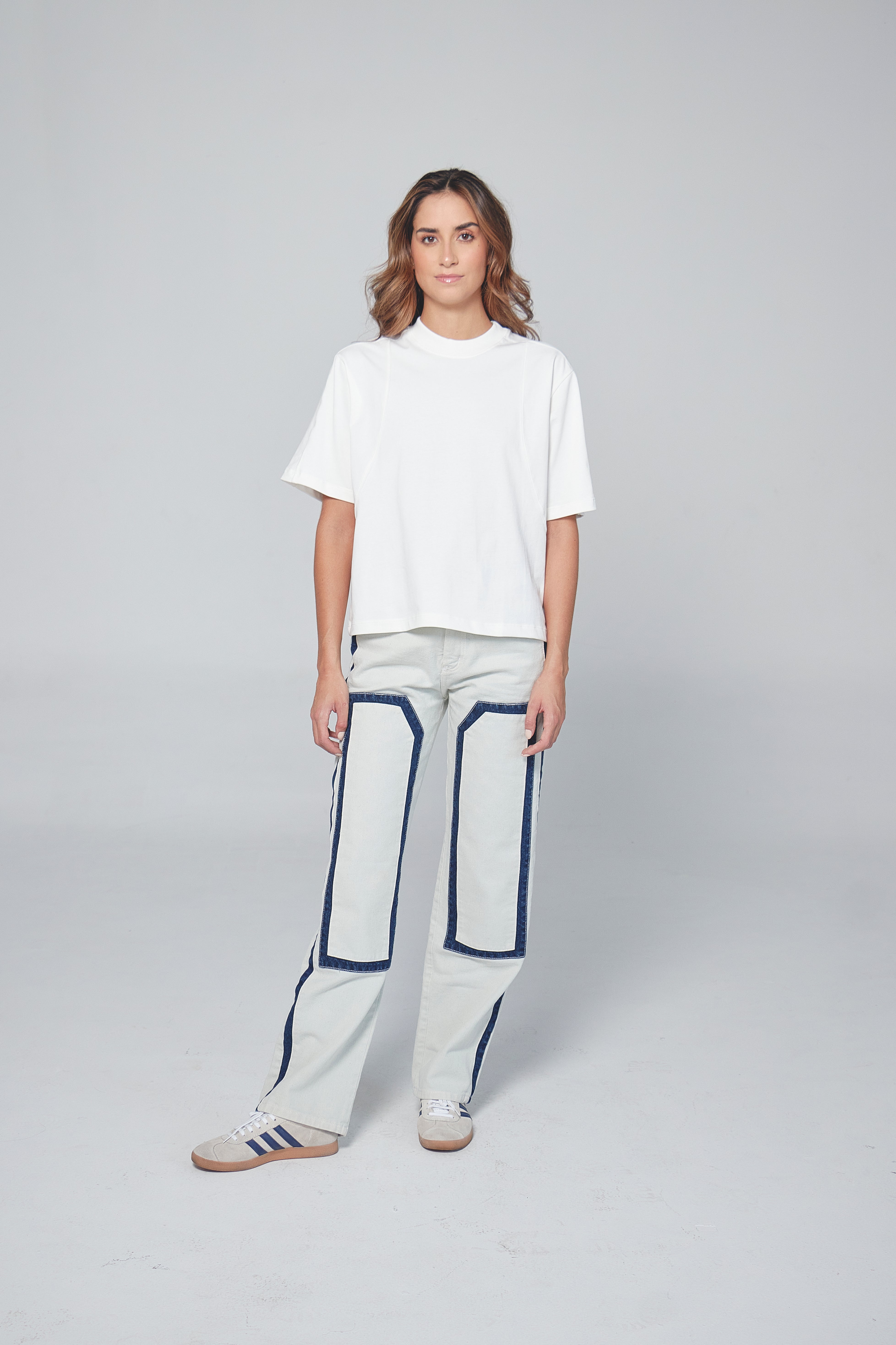 DUAL REALITY JEANS - BLUE DENIM & OFF-WHITE