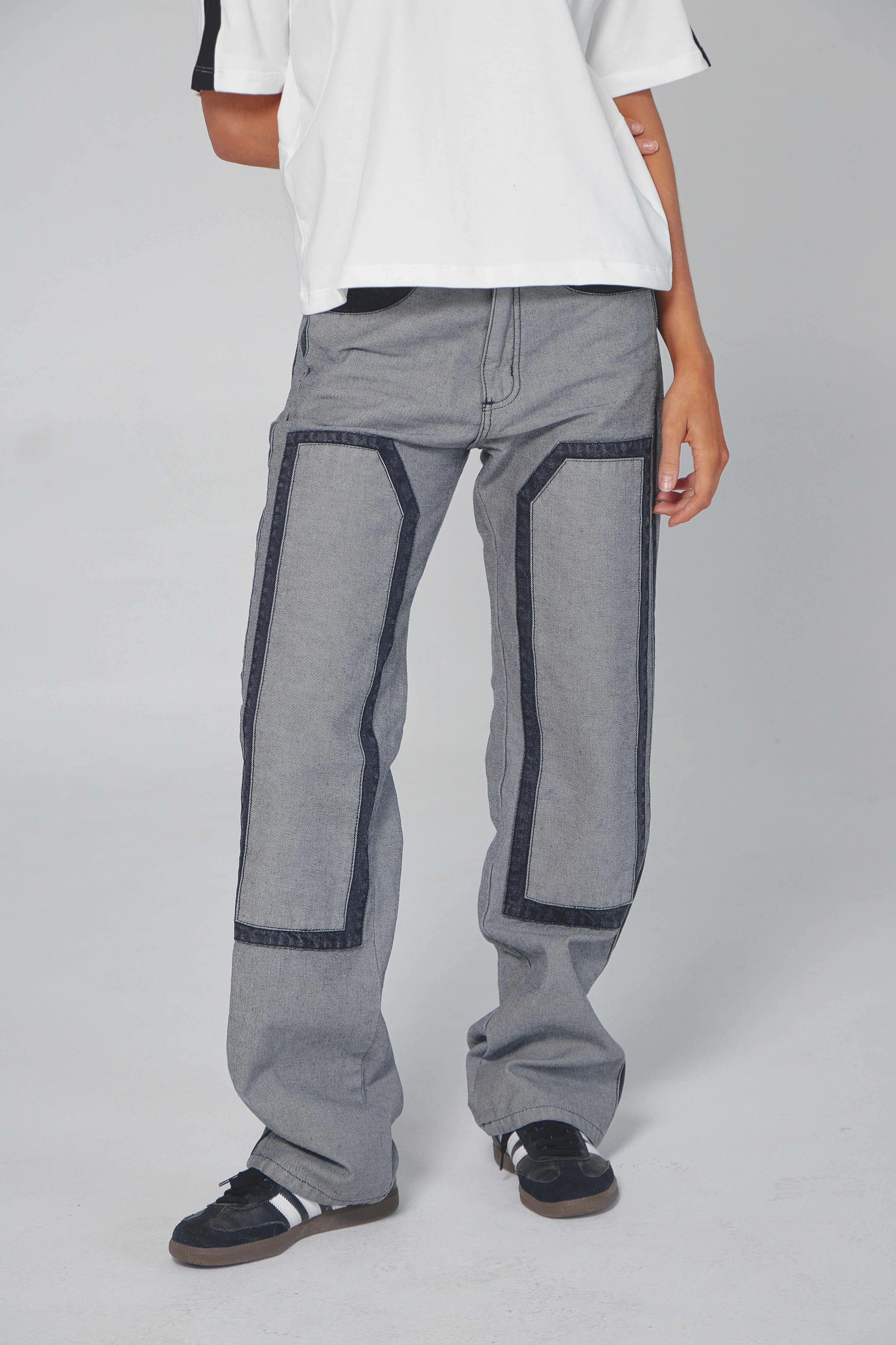 DUAL REALITY JEANS - BLACK DENIM & GREY