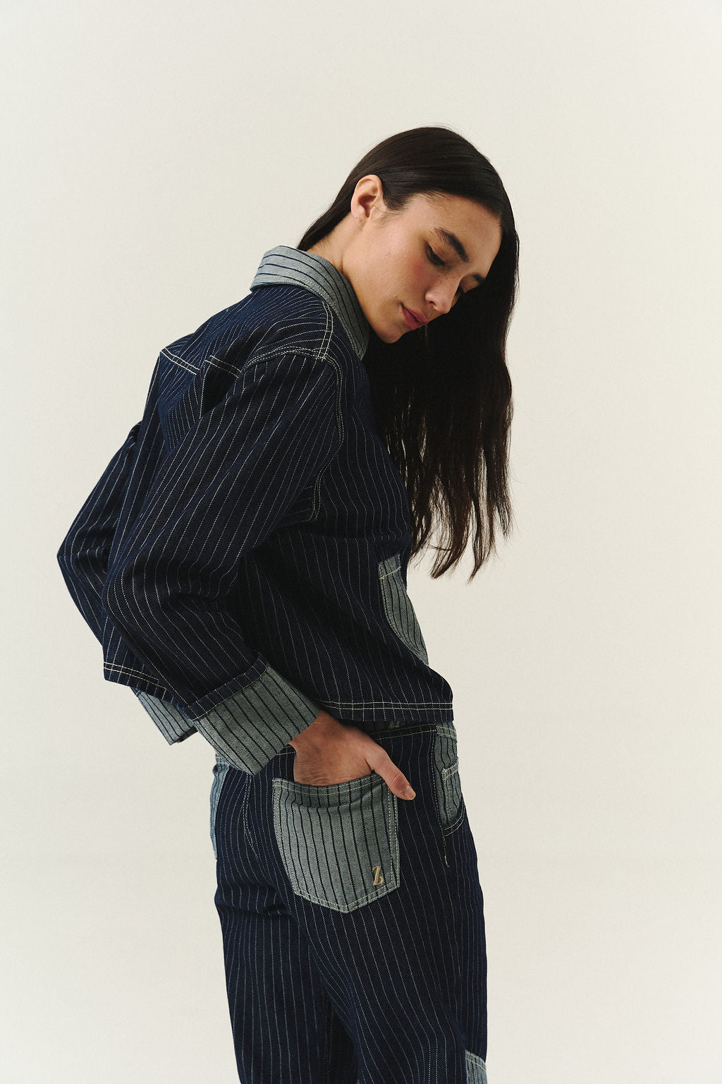 Pre-Order Cowgirl Jean in Blue Stripes