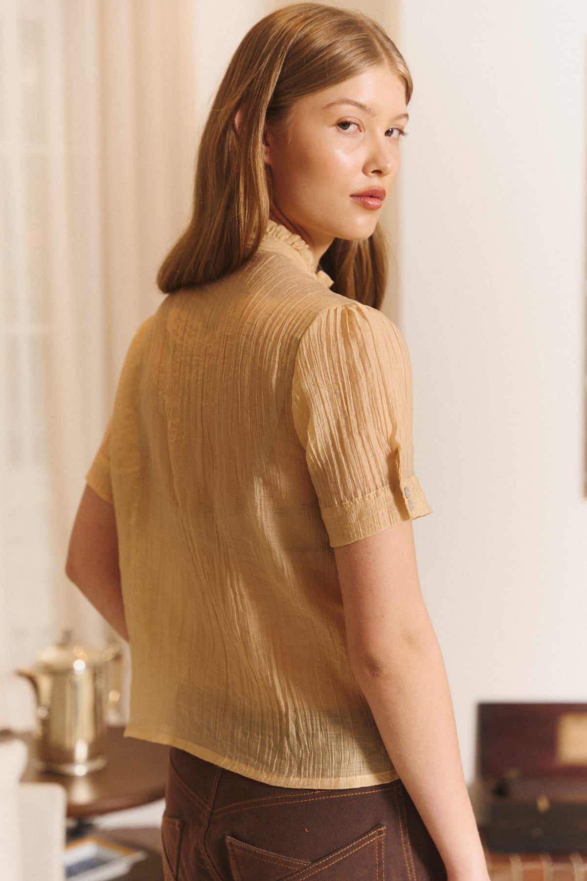 Ruffle Blouse in Yellow