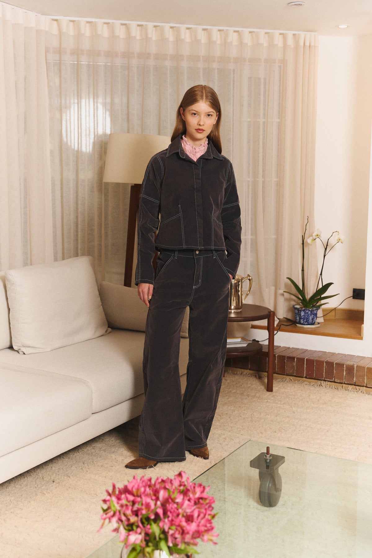 Craftsman Pants in Flocked Deep Blue