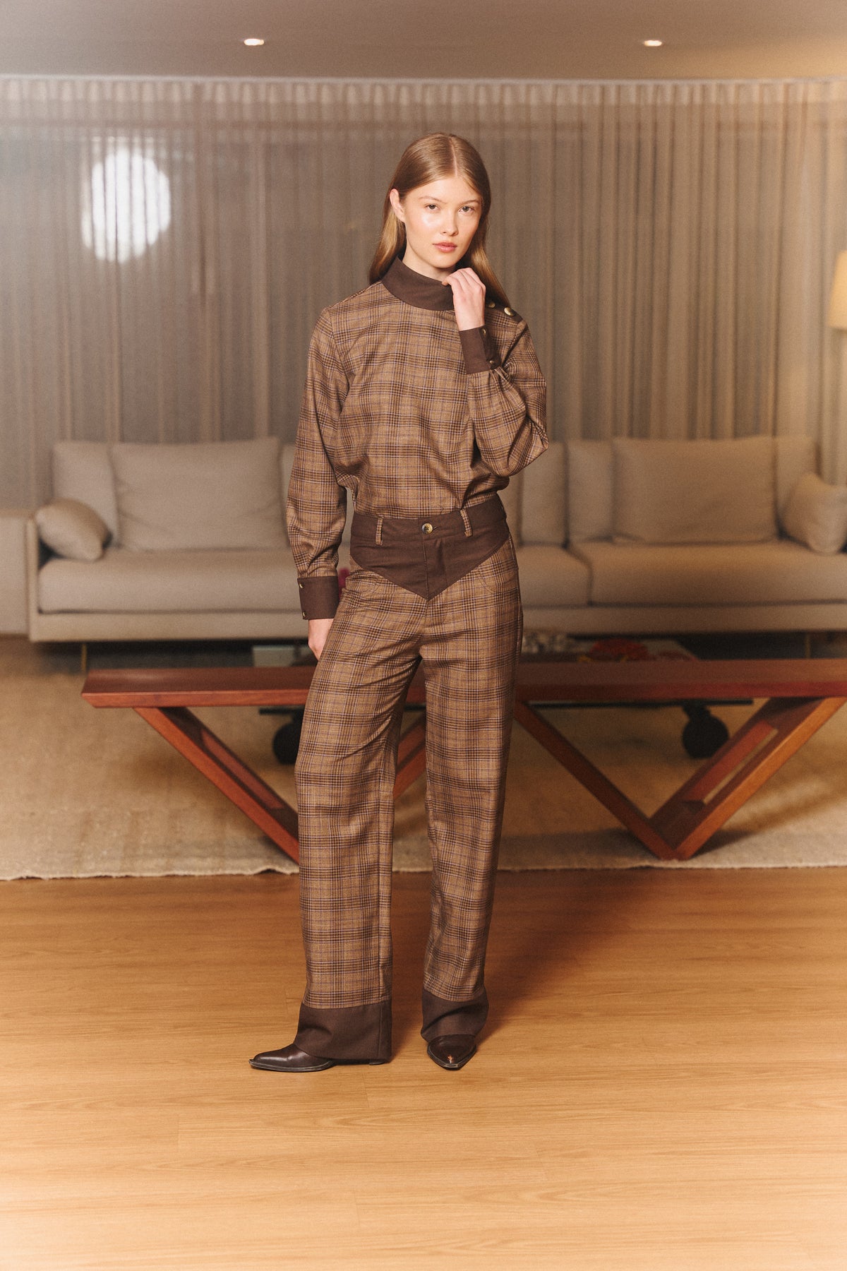 Estate Pant in Walnut Plaid