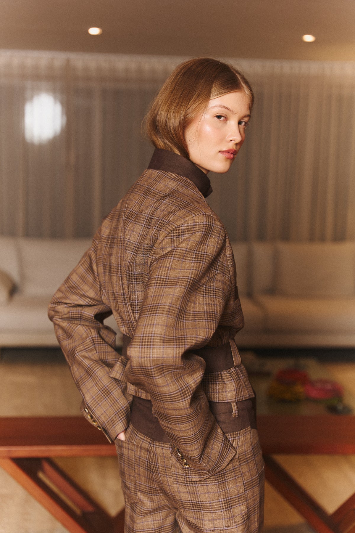 Estate Jacket in Walnut Plaid