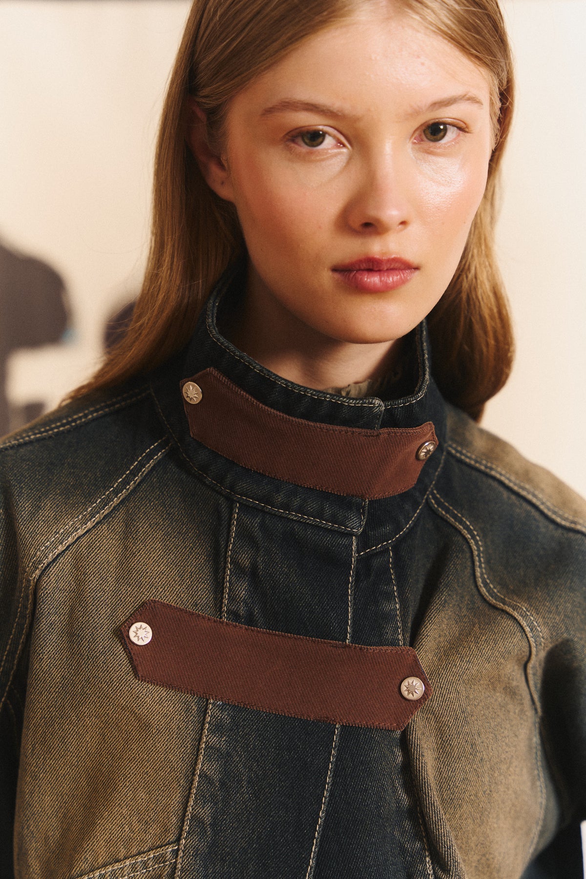 Buckle Jacket in Green Indigo