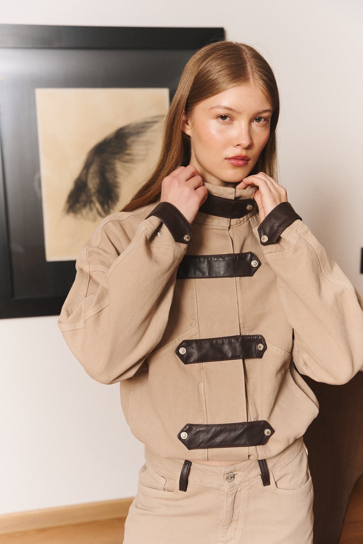 Buckle Jacket in Khaki