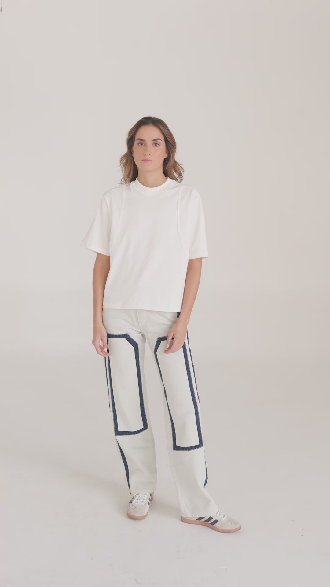 DUAL REALITY JEANS - BLUE DENIM & OFF-WHITE